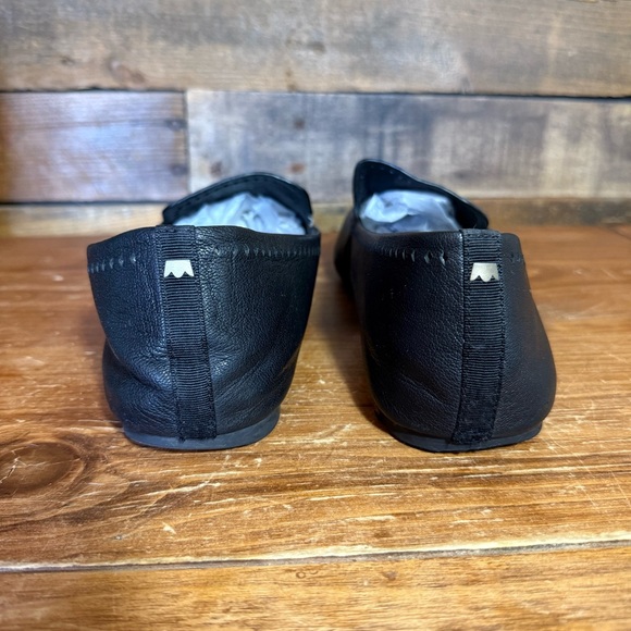 Birdies Starling Leather Loafer Flat Women 12 Black Laser Cut‎ Slip On Shoe - Picture 3 of 10